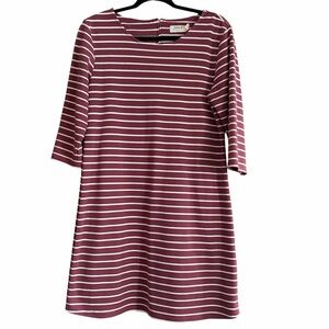 Only 3/4 Sleeves Mauve and White Striped Dress Size M